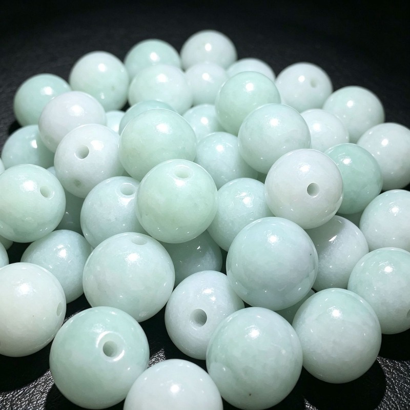 Earrings - 10PC Natural Jade Emerald 13mm Circle