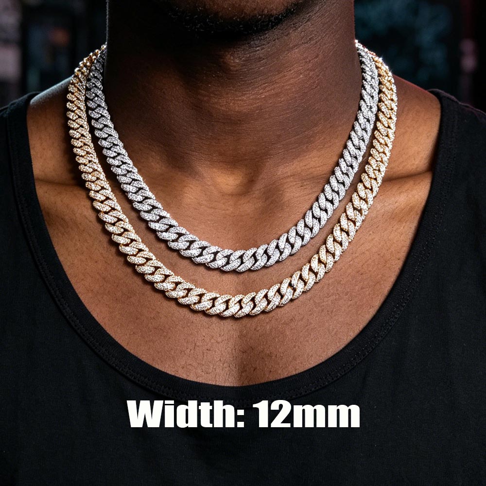 Cuban Link Chain 12Mm - 12mm Hip Hop Jewelry Diamond CZ