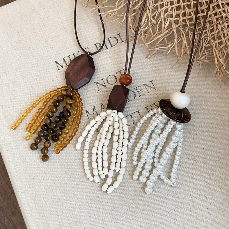 Minar Retro Natural Stone Tige - Pearl Choker Necklace Vintage ulasan dan harga