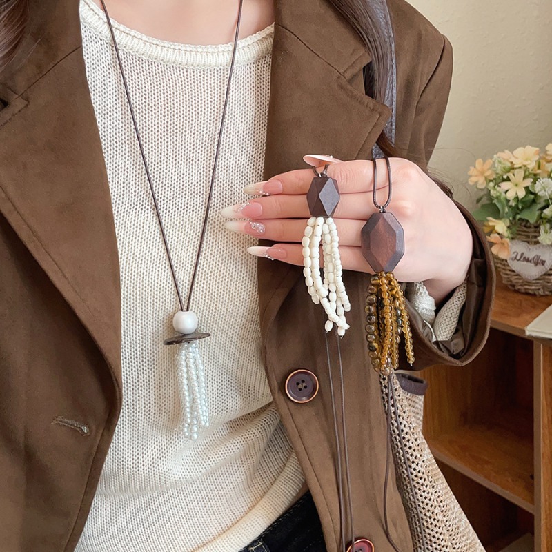 Minar Retro Natural Stone Tige - Pearl Choker Necklace Vintage ulasan dan harga