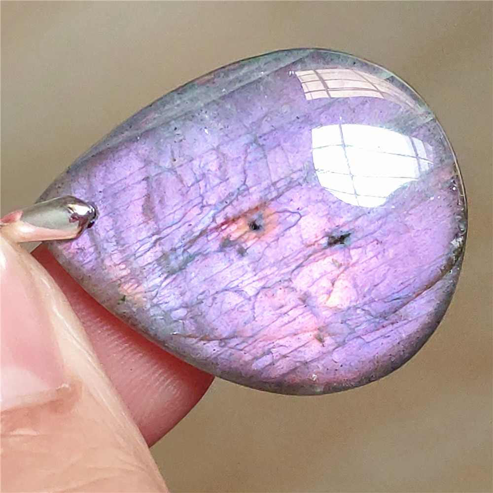 Natural Blue Light Labradorite - 925 Sterling Silver Chain Necklace Men ulasan dan harga