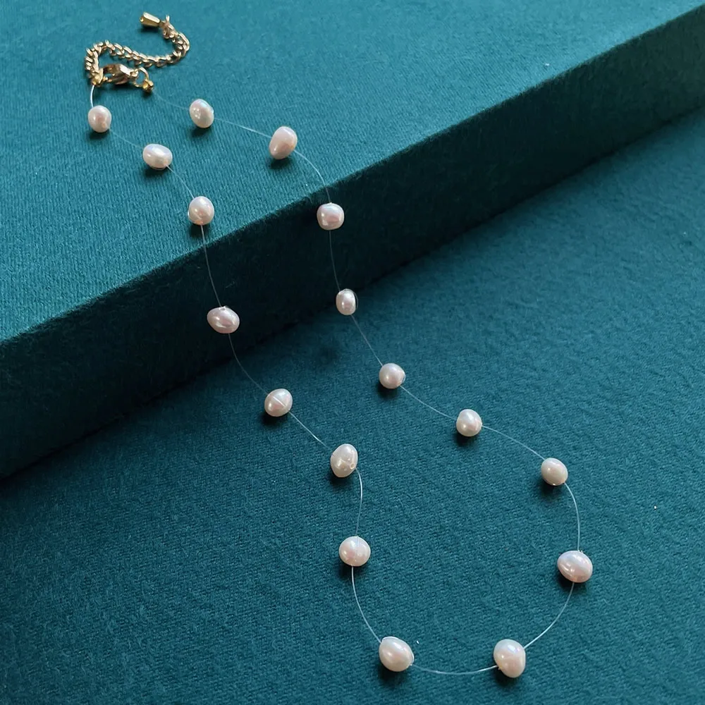 Natural Freshwater Pearl Neckl - Pearl Choker Necklace Vintage ulasan dan harga