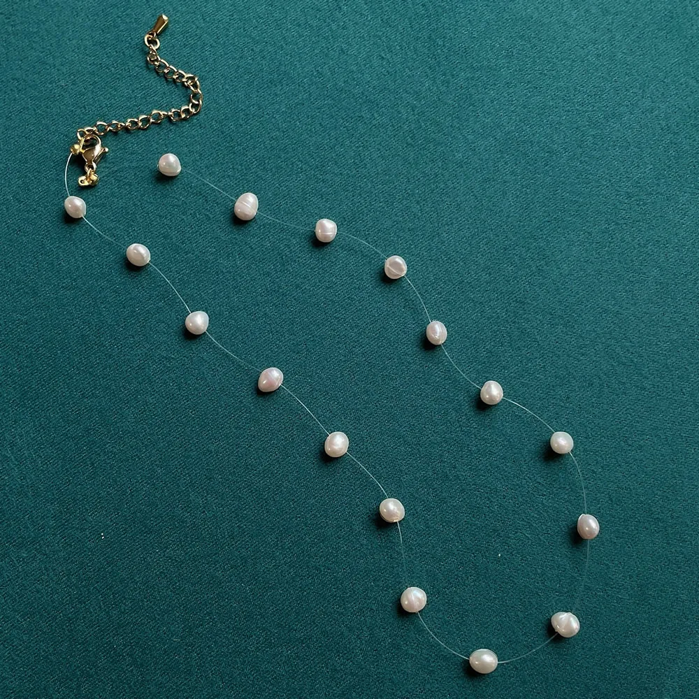 Natural Freshwater Pearl Neckl - Pearl Choker Necklace Vintage ulasan dan harga
