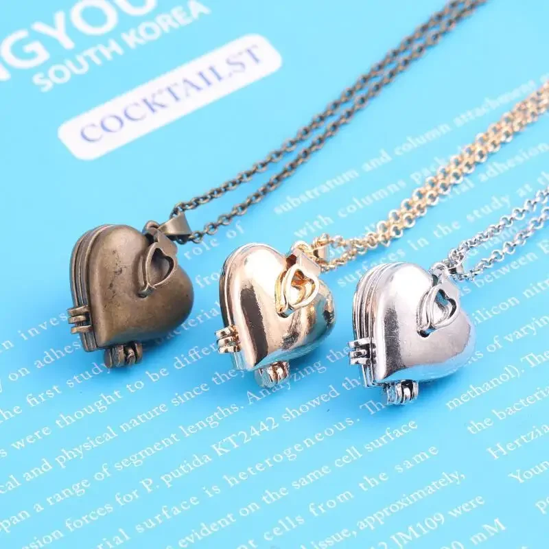 Vintage Necklace Folding Multi - Heart Locket Necklace Photo ulasan dan harga