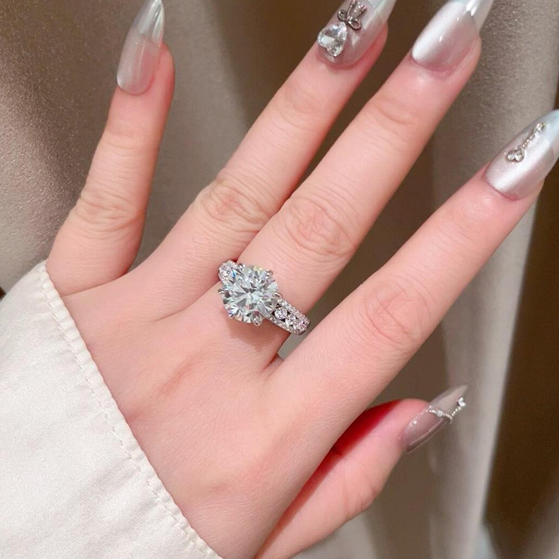 4 Carats High Sparkle Classic  - Moissanite Engagement Ring 1 Carat ulasan dan harga