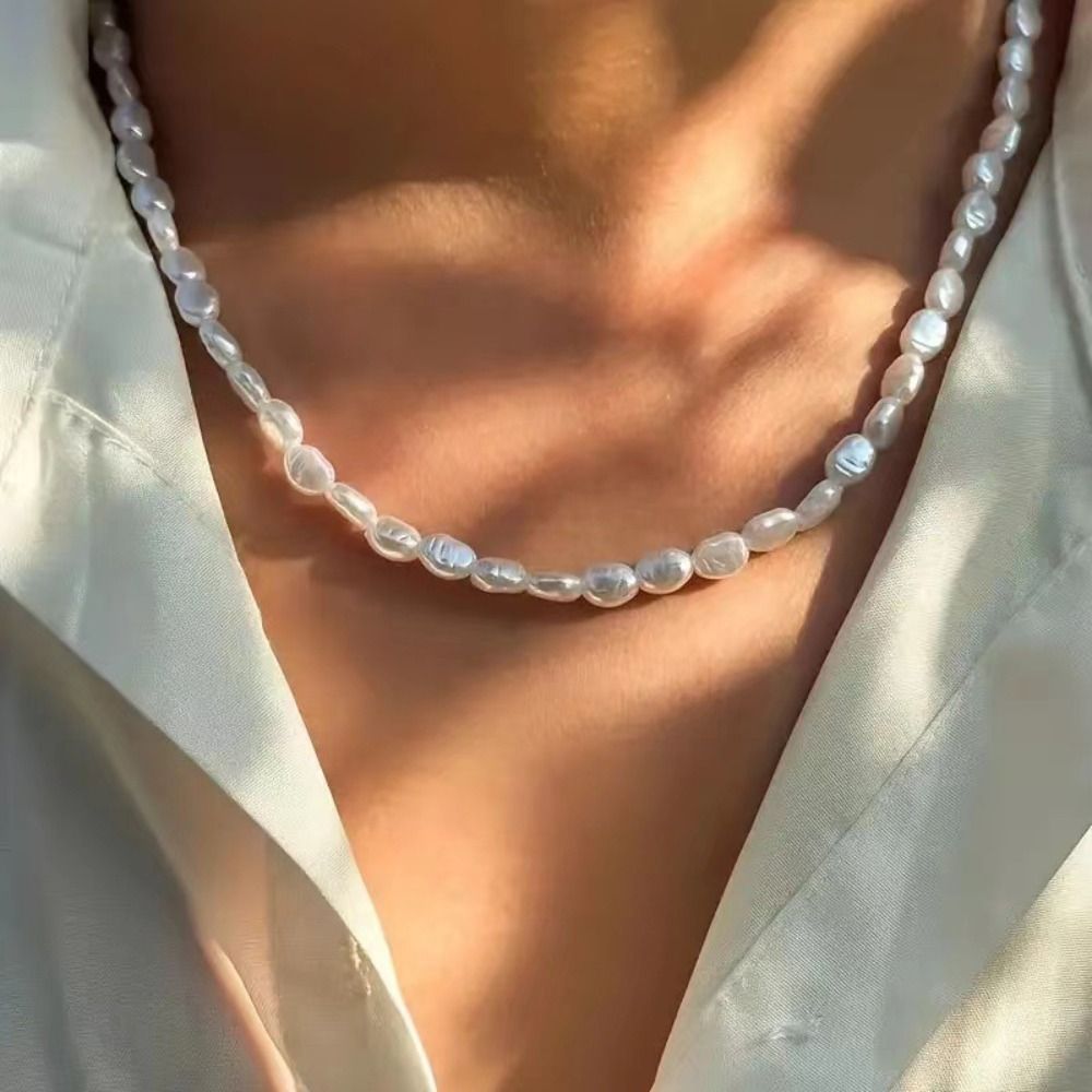 Simple Imitation Pearl Choker  - Pearl Choker Necklace Vintage ulasan dan harga