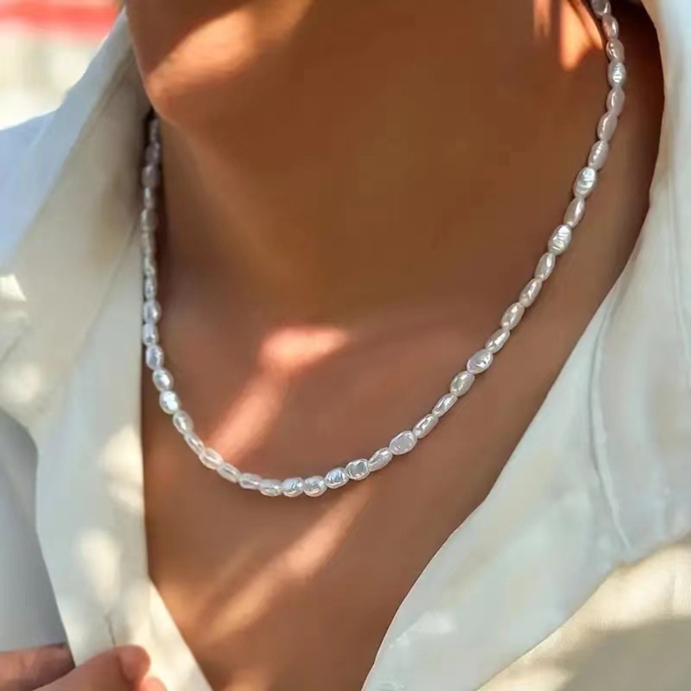Simple Imitation Pearl Choker  - Pearl Choker Necklace Vintage ulasan dan harga
