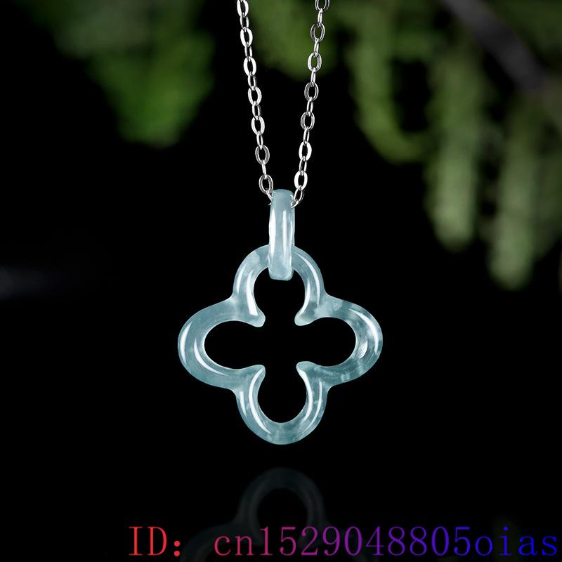 Blue Myanmar Jadeite Four Leaf - Necklaces ulasan dan harga