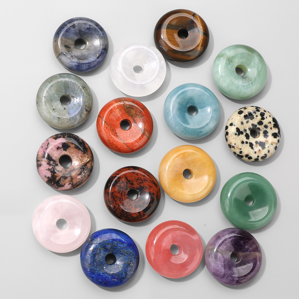 1pc 25MM Circle Donut for Neck - Crystal Pendant Necklace Natural Stone ulasan dan harga