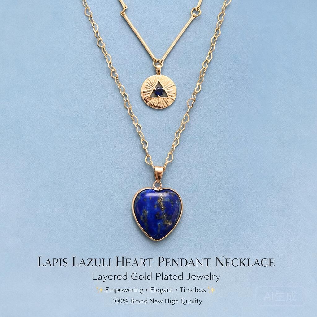 Layered Necklaces Natural Gems - Layered Pendant Necklace Aesthetic ulasan dan harga
