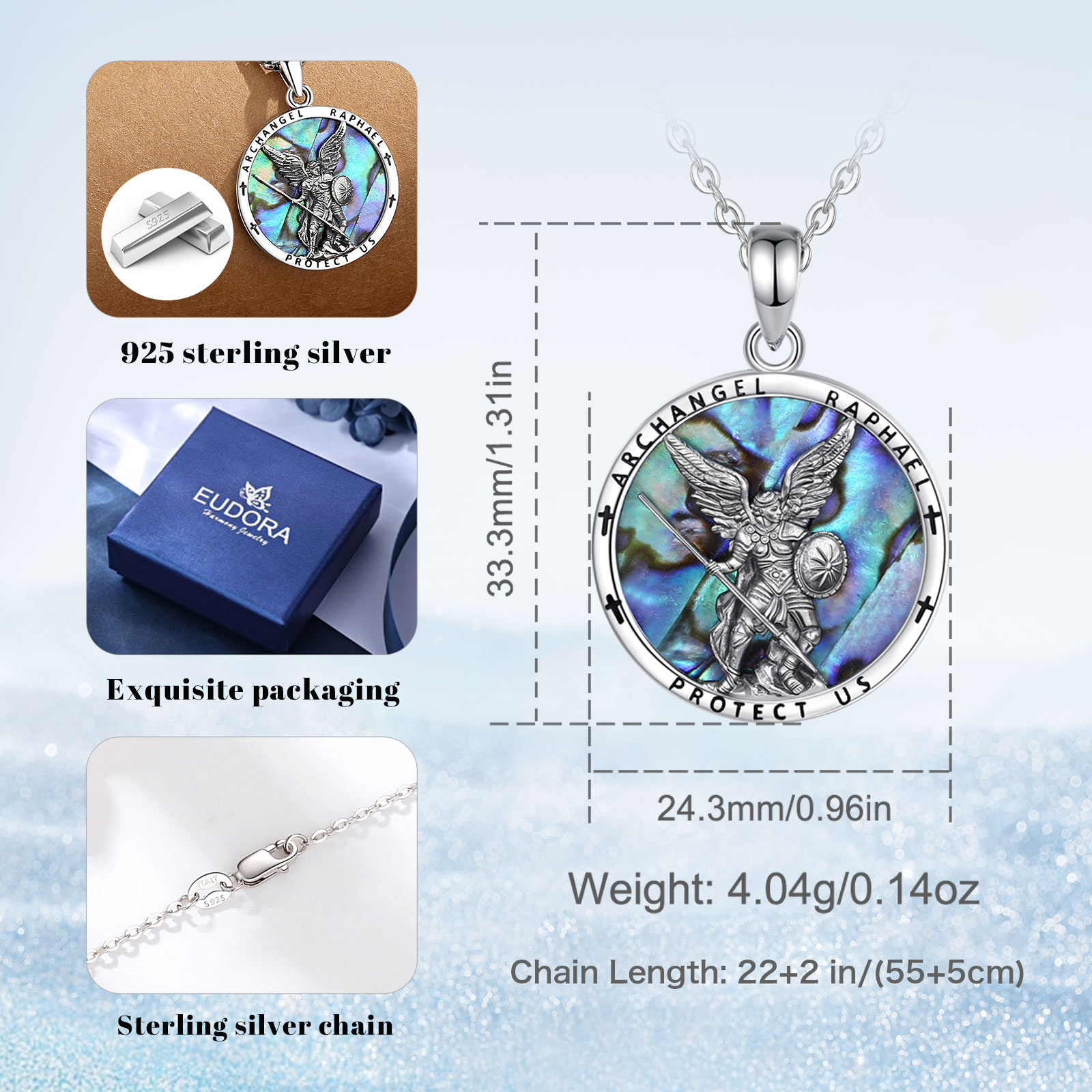 Eudora 925 Sterling Silver St. - 925 Sterling Silver Chain Necklace Men ulasan dan harga