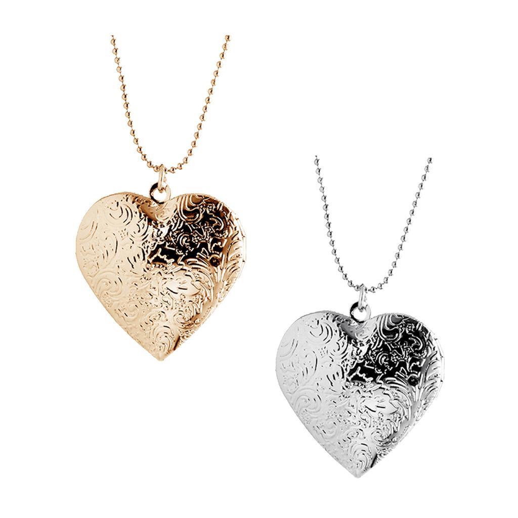 Fashion Heart Shape Alloy Phot - Heart Locket Necklace Photo ulasan dan harga