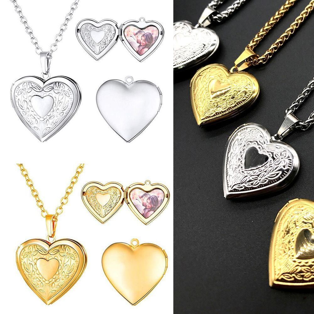 Love Heart Secret Message Lock - Heart Locket Necklace Photo ulasan dan harga