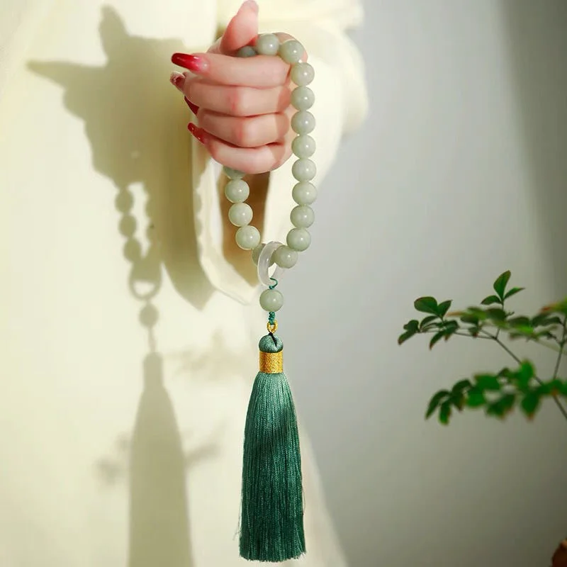 Green Jade Stone 12mm Beads Ta - Necklaces ulasan dan harga